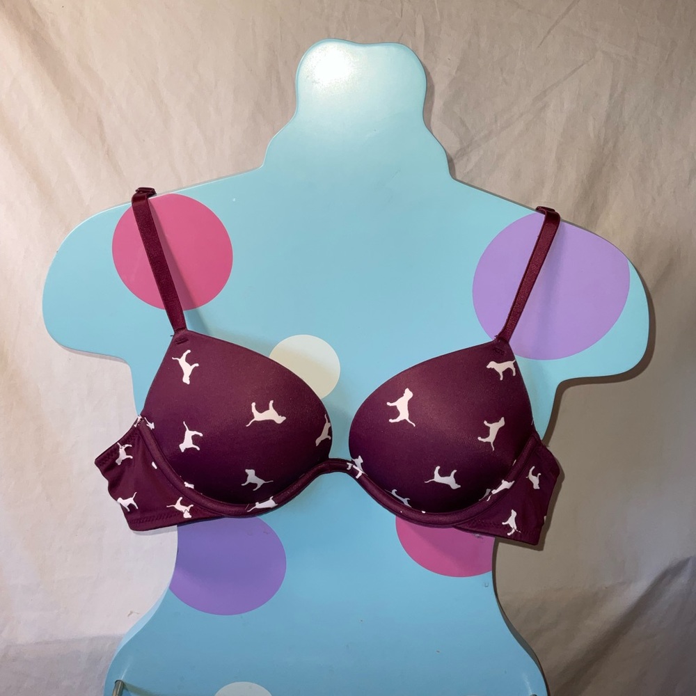 Maroon Victoria’s Secret push-up bra